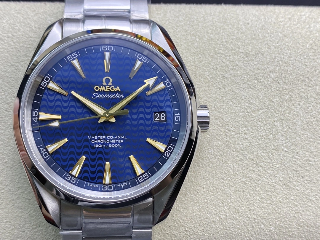 CBD Factory Omega Seamaster Aqua Terra 150M 41.5mm Blue Wave Dial 18K Yellow Gold Hands Stainless Steel Bracelet (231.10.42.21.03.006) 1:1 Super Clone – DD8500 Movement WeatherProof 234